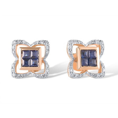 14KRW Earrings Blue Sapphire,Diamond (E319606SAP14KRW)
