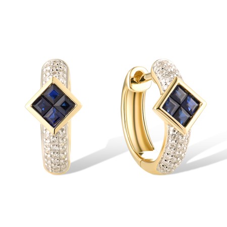 14KYW Earrings Blue Sapphire,Diamond (E319608SAP14KYW)