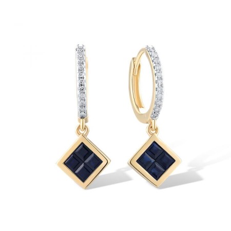 14KYW Earrings Blue Sapphire,Diamond (E319609SAP14KYW)