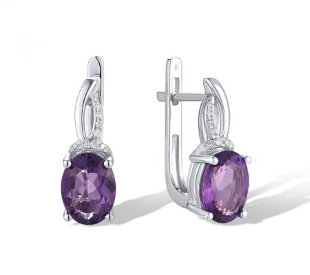 14KW Earrings Amethyst,Diamond (E319614AME14KW)