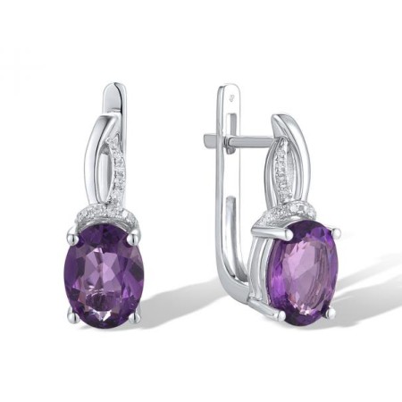 14KW Earrings Amethyst,Diamond (E319614AME14KW)