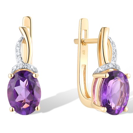 14KYW Earrings Amethyst,Diamond (E319614AME14KYW)