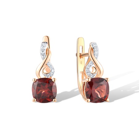 14KRW Earrings Diamond,Garnet (E319615GAN14KRW)