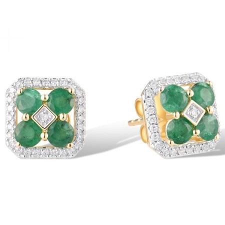 14KYW Earrings Diamond,Emerald (E319665EMR14KYW)