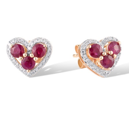 14KRW Earrings Ruby,Diamond (E319666RUY14KRW)