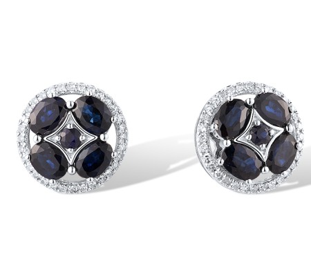 14KW Earrings Blue Sapphire,Diamond (E319667SAP14KW)