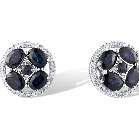 14KW Earrings Blue Sapphire,Diamond (E319667SAP14KW)