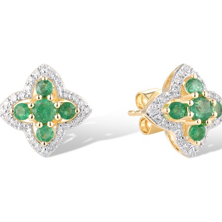 14KYW Earrings Diamond,Emerald (E319668EMR14KYW)