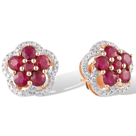 14KRW Earrings Diamond,Ruby (E319669RUY14KRW)