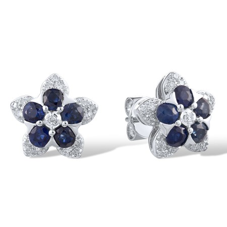 14KW Earrings Diamond,Blue Sapphire (E319671SAP14KW)