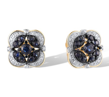 14KYWB Earrings Blue Sapphire,Diamond (E319672SAP14KYWB)