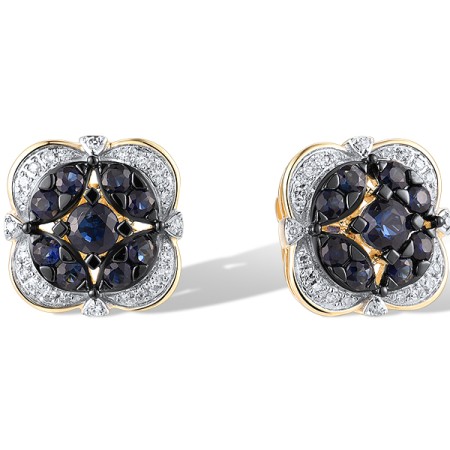 14KYWB Earrings Blue Sapphire,Diamond (E319672SAP14KYWB)
