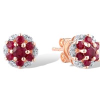 14KRW Earrings Diamond,Ruby (E319673RUY14KRW)