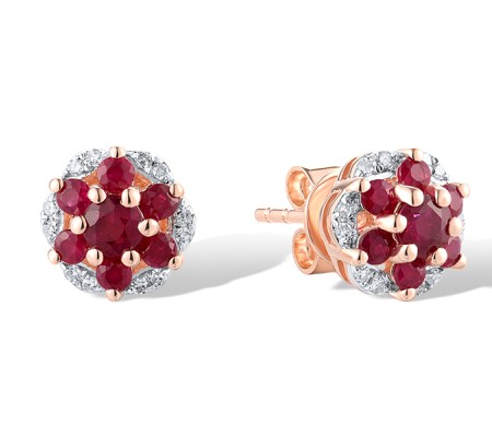 14KRW Earrings Diamond,Ruby (E319673RUY14KRW)