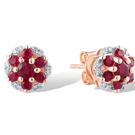14KRW Earrings Diamond,Ruby (E319673RUY14KRW)
