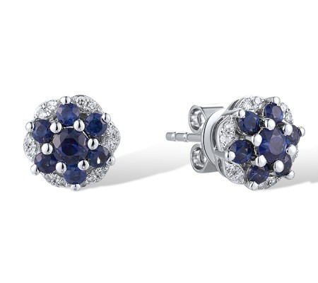 14KW Earrings Blue Sapphire,Diamond (E319673SAP14KW)