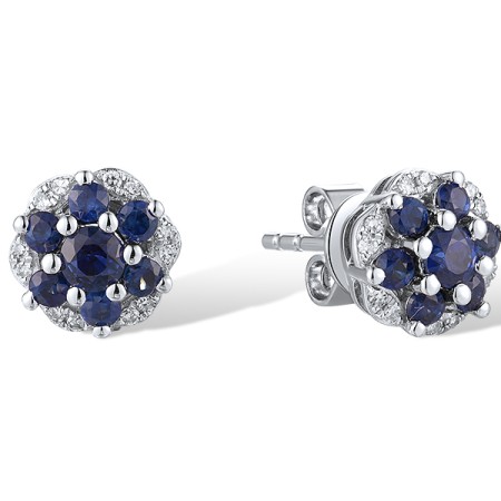 14KW Earrings Blue Sapphire,Diamond (E319673SAP14KW)