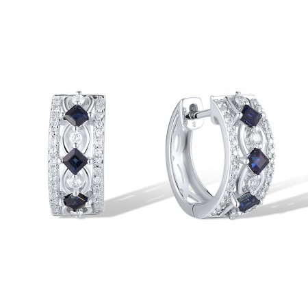 14KW Earrings Blue Sapphire,Diamond (E319701SAP14KW)