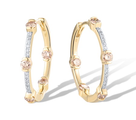 14KYW Earrings Brown Diamond,Diamond (E319704BRW14KYW)