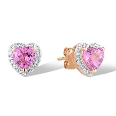 14KRW Earrings Diamond,Pink Sapphire (E319743PIS14KRW)