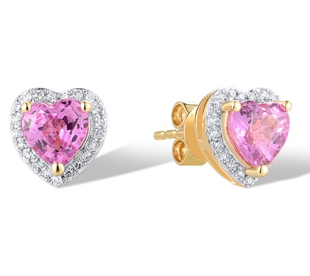 14KYW Earrings Diamond,Pink Sapphire (E319743PIS14KYW)