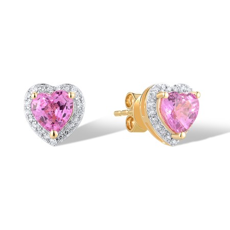 14KYW Earrings Diamond,Pink Sapphire (E319743PIS14KYW)
