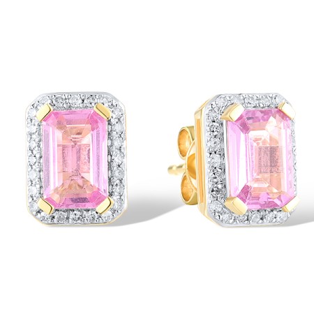 14KYW Earrings Diamond,Pink Sapphire (E319744PIS14KYW)