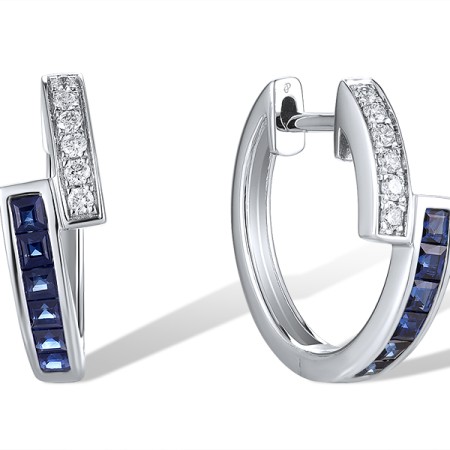 14KW Earrings Blue Sapphire,Diamond (E319752SAP14KW)
