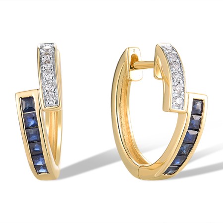 14KYW Earrings Blue Sapphire,Diamond (E319752SAP14KYW)