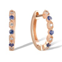 14KR Earrings Diamond,Blue Sapphire (E319755SAP14KR)