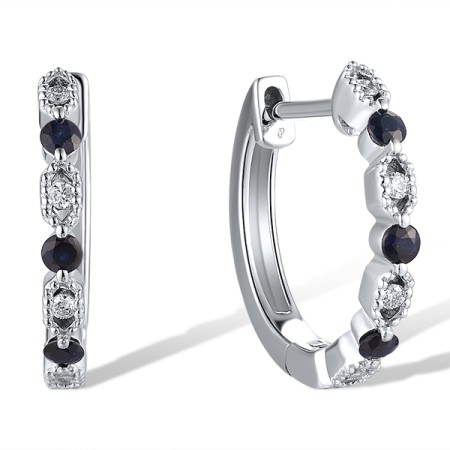 14KW Earrings Blue Sapphire,Diamond (E319755SAP14KW)