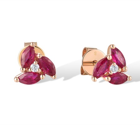 14KR Earrings Diamond,Ruby (E319767RUY14KR)