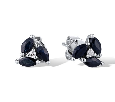 14KW Earrings Blue Sapphire,Diamond (E319767SAP14KW)