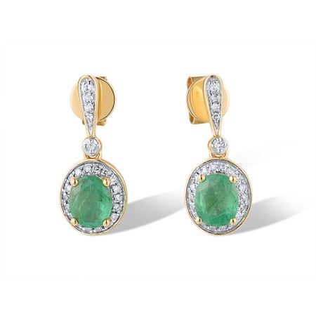 14KYW Earrings Diamond,Emerald (E319768EMR14KYW)