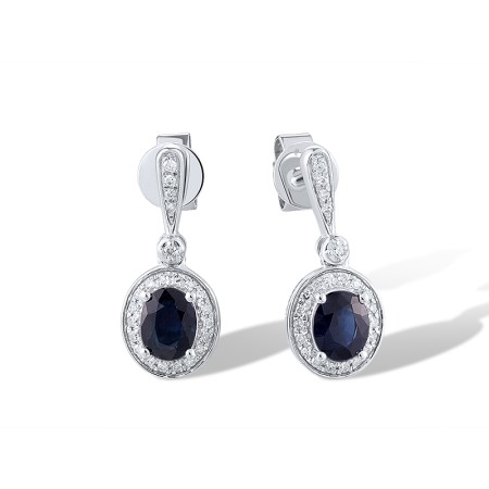 14KW Earrings Blue Sapphire,Diamond (E319768SAP14KW)