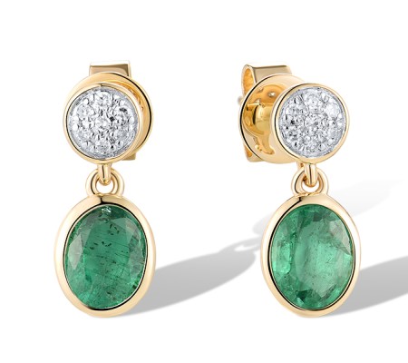 14KYW Earrings Diamond,Emerald (E319769EMR14KYW)