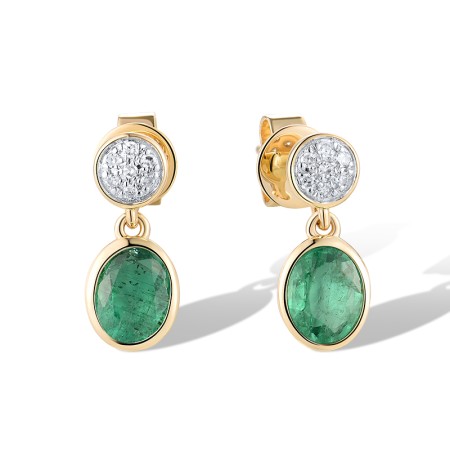14KYW Earrings Diamond,Emerald (E319769EMR14KYW)