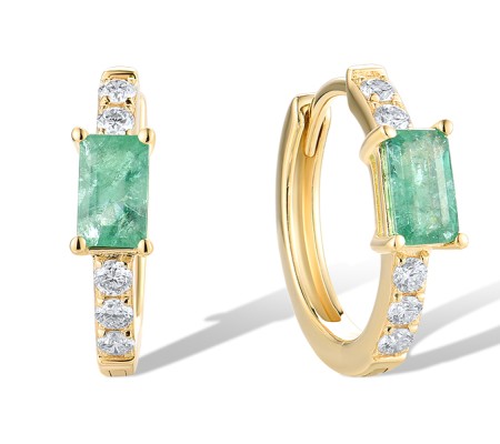 14KY Earrings Diamond,Emerald (E319770EMR14KY)