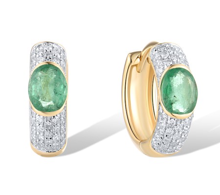 14KYW Earrings Diamond,Emerald (E319773EMR14KYW)