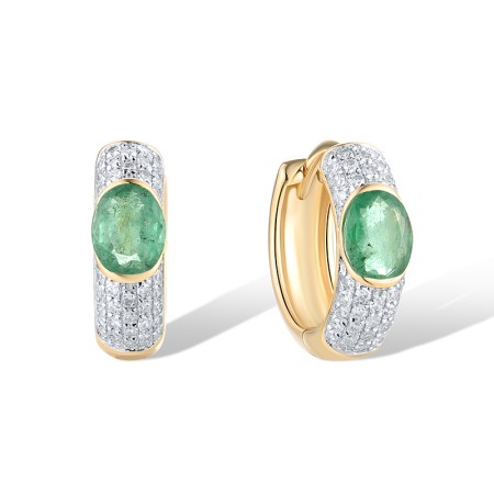 14KYW Earrings Diamond,Emerald (E319773EMR14KYW)