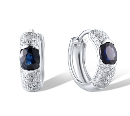 14KW Earrings Blue Sapphire,Diamond (E319773SAP14KW)