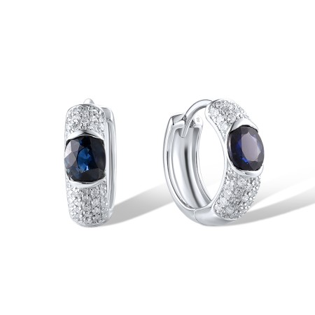 14KW Earrings Blue Sapphire,Diamond (E319773SAP14KW)
