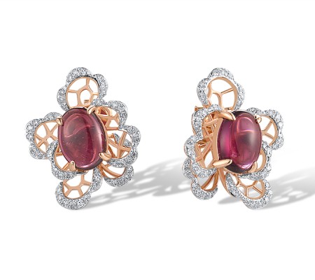 14KRW Earrings Diamond,Rhodolite Garnet (E319775RHG14KRW)