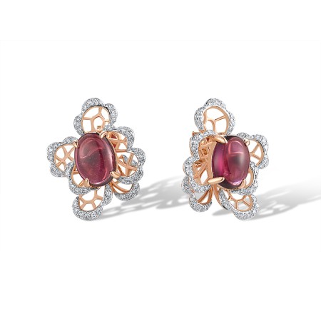 14KRW Earrings Diamond,Rhodolite Garnet (E319775RHG14KRW)