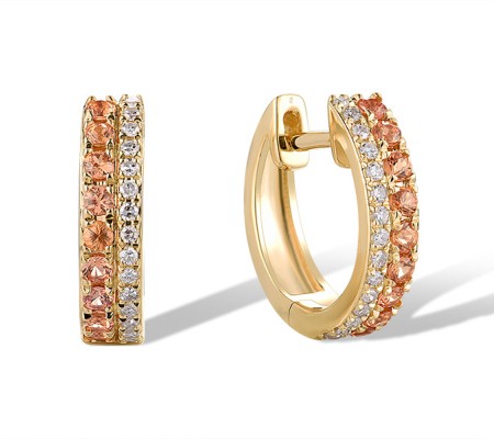 14KY Earrings Diamond,Orange Sapphire (E319835ORS14KY)