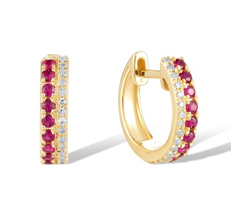 14KY Earrings Diamond,Ruby (E319835RUY14KY)