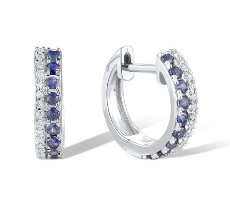 14KW Earrings Blue Sapphire,Diamond (E319835SAP14KW)