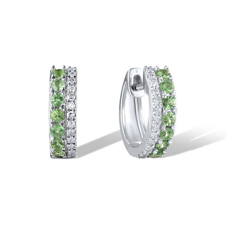 14KW Earrings Diamond,Green Garnet (E319836GNG14KW)