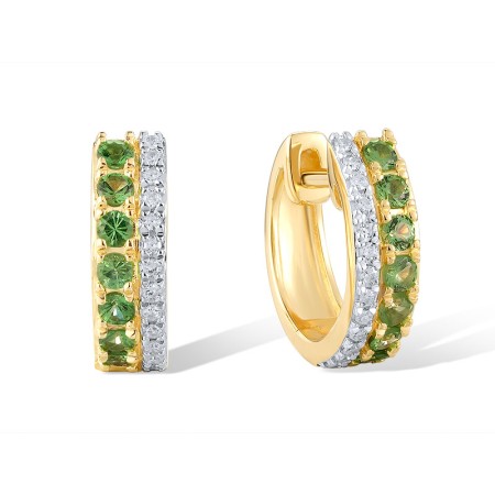 14KYW Earrings Diamond,Green Garnet (E319836GNG14KYW)