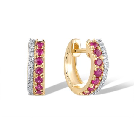 14KYW Earrings Diamond,Ruby (E319836RUY114KYW)
